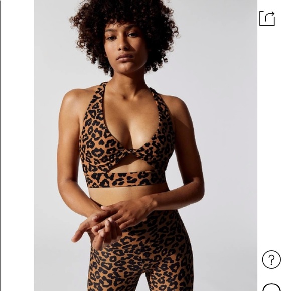 Beach Riot Twist Top Sports Bra Leopard Small - Picture 1 of 3